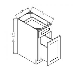 Base Waste Basket Cabinet - 18" x 34 1/2 x 24